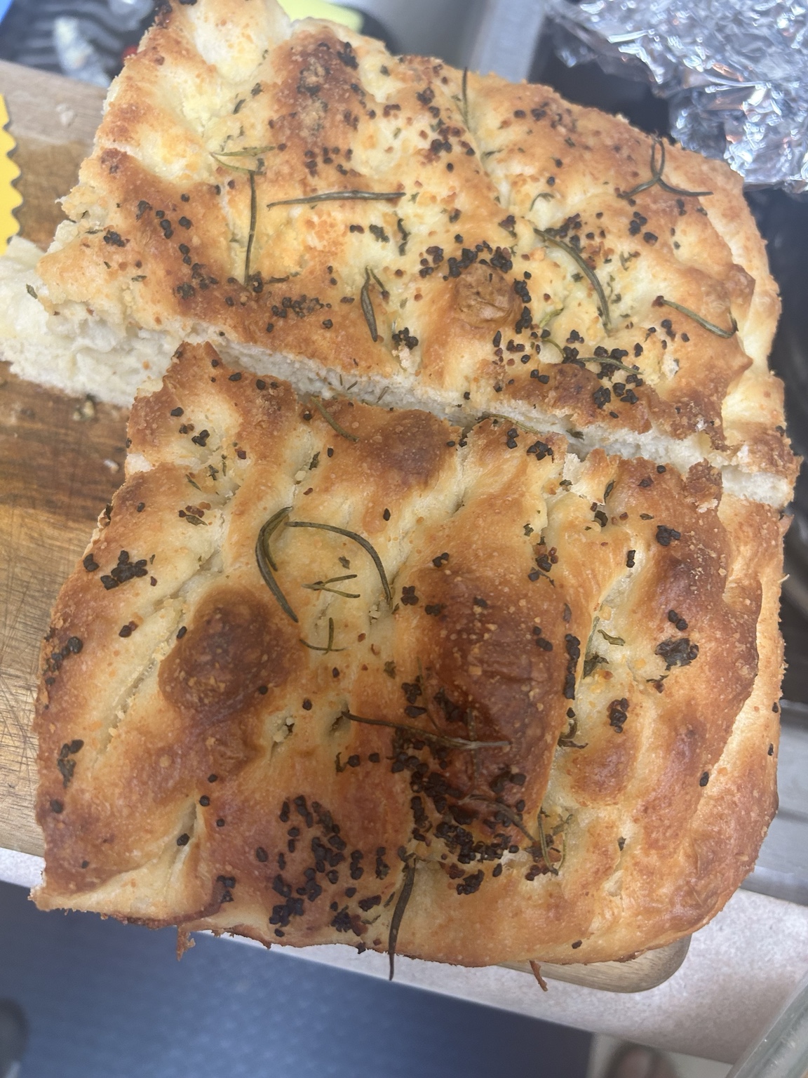 Fresh baked focaccia